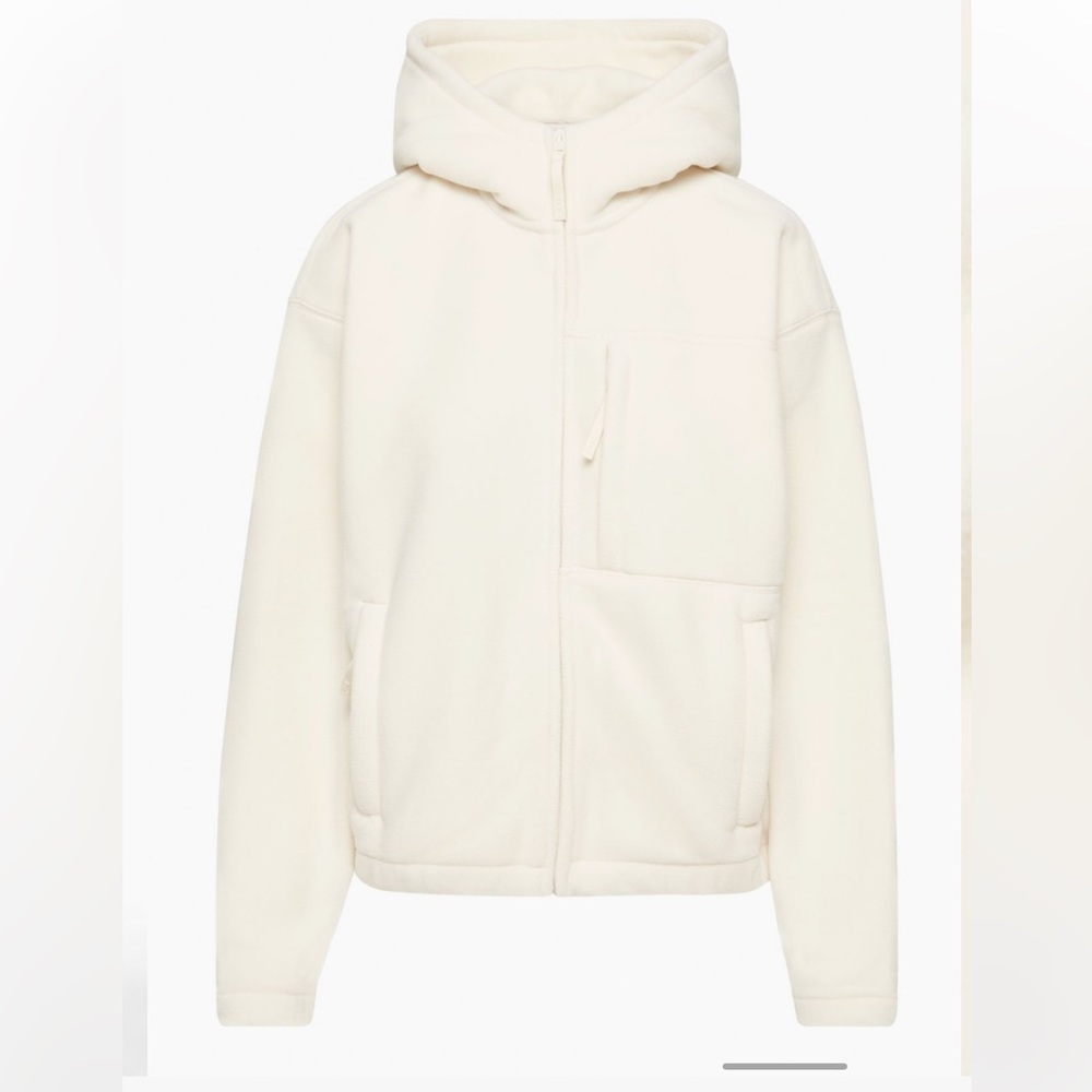 ARITZIA TNA POLAR ZIP HOODIE SIZE 2 IN WHITE/CREAM